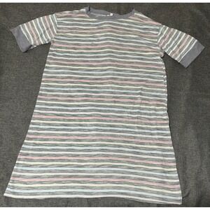 Secret Treasures Womens 3X Nightgown Grey Striped Short Sleeve ST12603GB